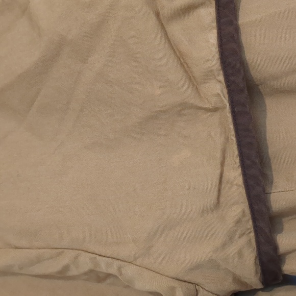 Anthropologie EttTwa Camel Trench Coat Dark Trim 100% Cotton 8 - Picture 7 of 10